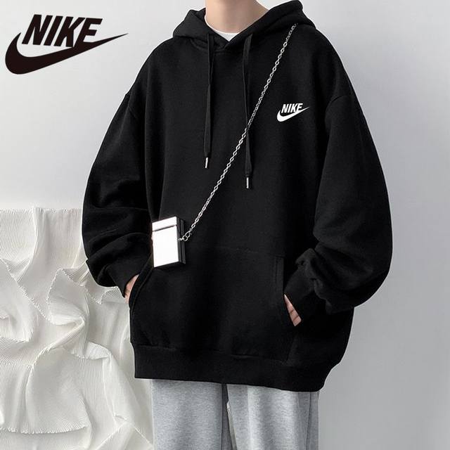 耐克nike春季新款，经典款！时尚港风百搭休闲连帽logo印花卫衣，男女同款上衣，经典款式百搭不挑人 上身不好看马上退回来给我 真的谁穿都无法拒绝！ 耐克卫衣真