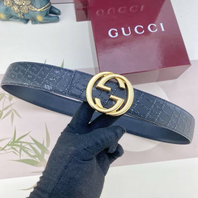 Gucci Special Leather Belt Series, original factory hardware, high-quality stain