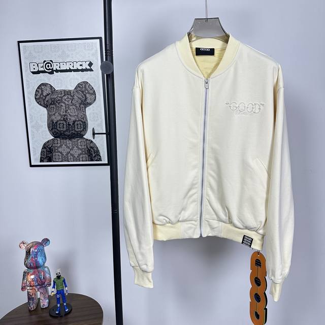 款号：Z04Goodbran珍珠串珠标语字母绣拉链连帽卫衣面料采用500克毛圈高克重100%纯棉洗一辈子都不会变形的男女同款 官网细节一致 全套包装 三标齐全