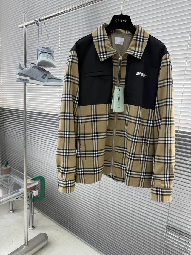 Bbr 新款经典格纹哈灵顿夹克外套 双向拉链开合翻领宽松夹克外套 尺码 :48-56 M-3Xl Bbr 新款经典格纹哈灵顿夹克外套 双向拉链开合翻领宽松夹克外套 尺码 :48-56 M-3Xl