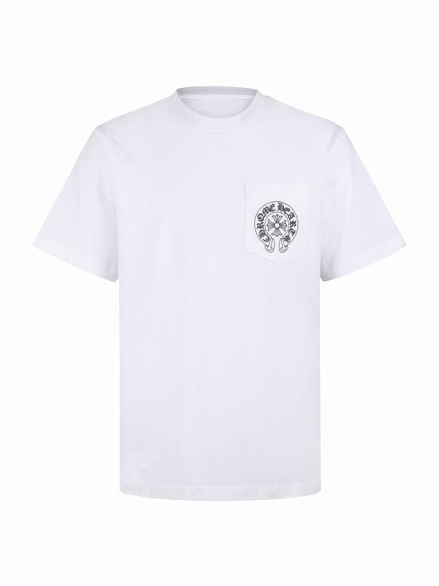 Chrome Hearts 26Ss迈阿密限定马蹄印花t恤 正品5569购入开发 21支全棉爽滑平纹布180克 1*1配套索罗娜罗纹230克 胶浆印花 面料酵洗