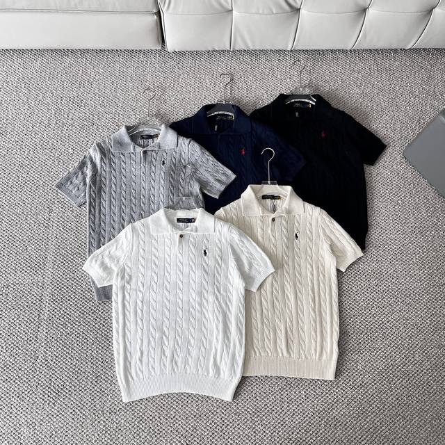 Ralph Lauren 拉夫劳伦 26Ss小马刺绣polo绞花纹针织短袖 品质款代购级订单，百分百纯棉材质，原版银线真标，二维码可扫。女神必备款，很显身材和肤