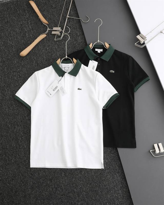 顶级复刻 Lacoste 法国鳄鱼夏季新款 经典纯色刺绣小标徽章休闲翻领polo衫短袖-原版代购品质面料：原版重磅 G网眼珠光地棉面料质感非常柔软舒适 100%