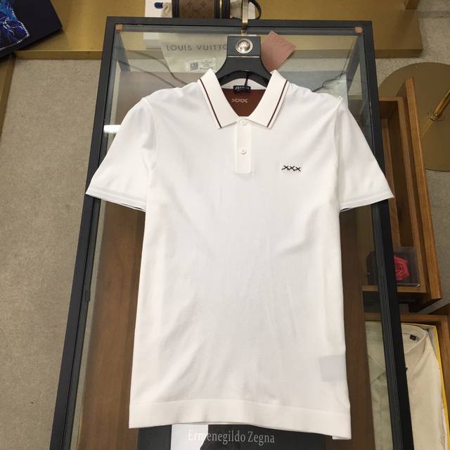 New Arrival from Ez 26Ss Spring Summer: Tech Fiber Blend Knit Collared Short-Sle