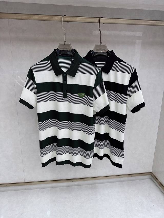 Prada's new 26Ss early spring polo short-sleeved shirt with a hem, made with ori