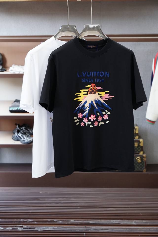 Louis Vuitton. 26SS Spring Summer New Arrival Printed Crew Neck Short-Sleeve T-S