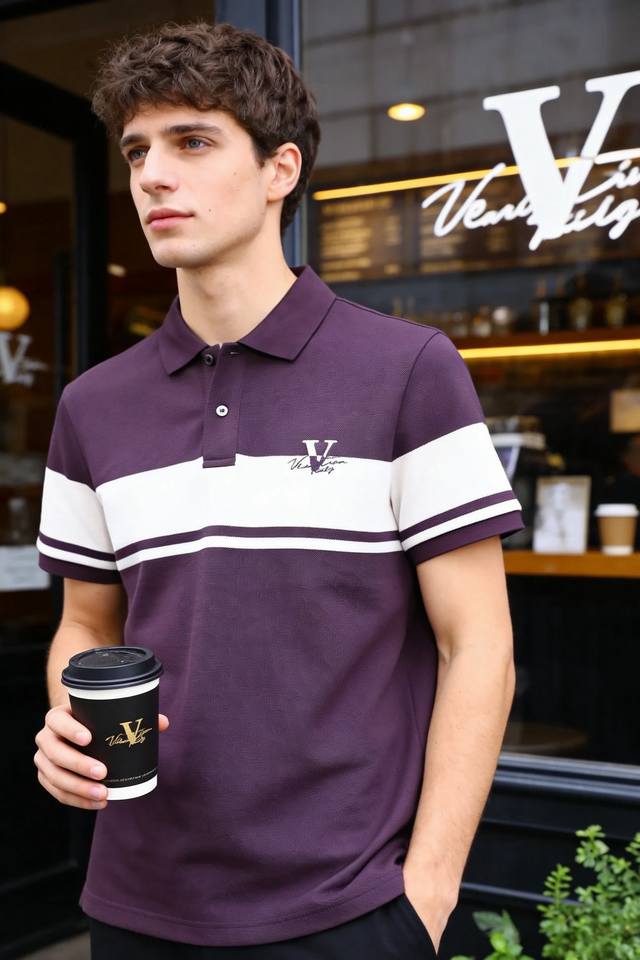 Valentino Summer 2026 New Arrival: Classic Men's Polo Shirt with Lapel Collar. M Valentino Summer 2026 New Arrival: Classic Men's Polo Shirt with Lapel Collar. M