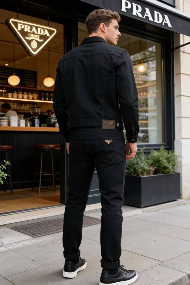 Prada Spring Summer 2026 New Arrival! Stylish men's versatile dark-colored trous