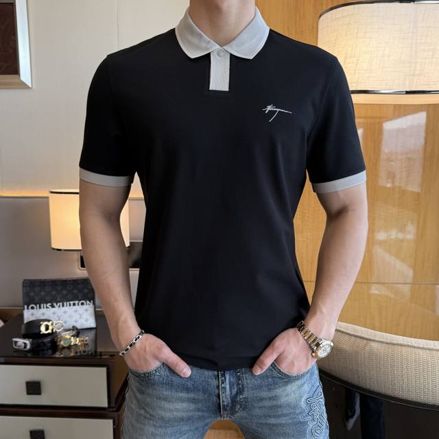 Ferragamo 2026 Spring Summer New Polo Collar Short-Sleeve Collection. Made from Ferragamo 2026 Spring Summer New Polo Collar Short-Sleeve Collection. Made from