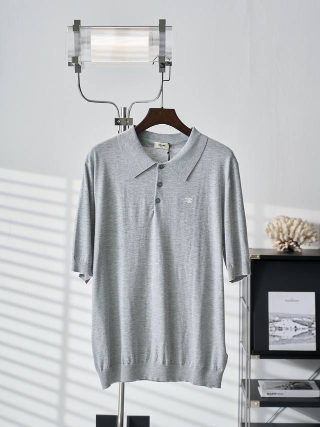 Actual product listing: Celine Arc de Triomphe embroidered pullover short-sleeve Actual product listing: Celine Arc de Triomphe embroidered pullover short-sleeve