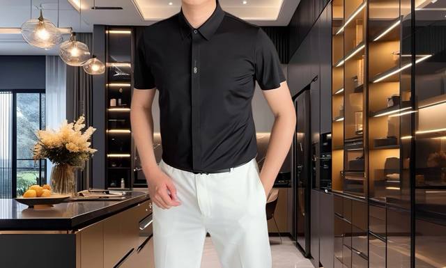 Ferragamo 2026 Spring Summer Men's Fashion Casual Short-Sleeve Shirt, sourced fr Ferragamo 2026 Spring Summer Men's Fashion Casual Short-Sleeve Shirt, sourced fr