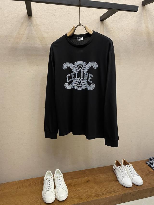 Celine Printed Pure Cotton Long-Sleeve T-Shirt Fabric Selection: Made from selec Celine Printed Pure Cotton Long-Sleeve T-Shirt Fabric Selection: Made from selec