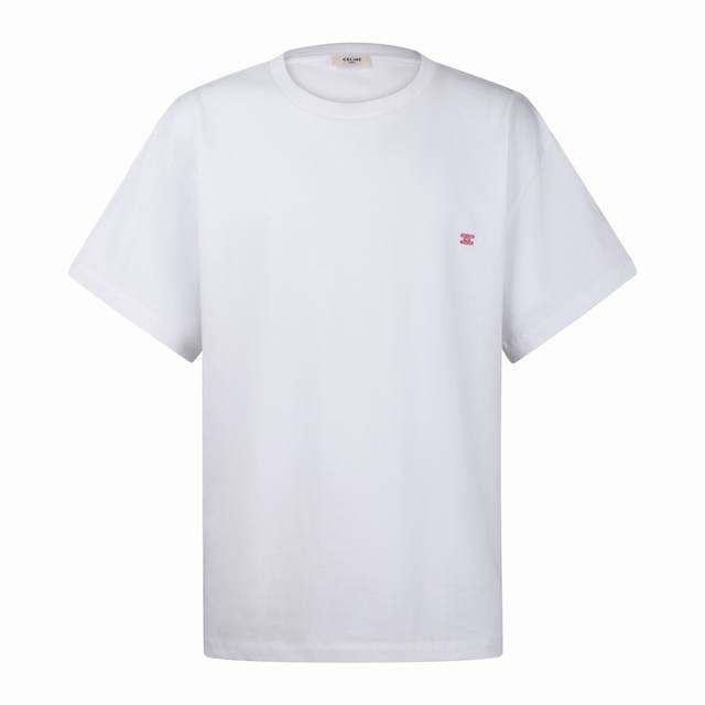 Celine 26Ss Arc de Triomphe Embroidered Short-Sleeve T-Shirt, White, Original Ve Celine 26Ss Arc de Triomphe Embroidered Short-Sleeve T-Shirt, White, Original Ve