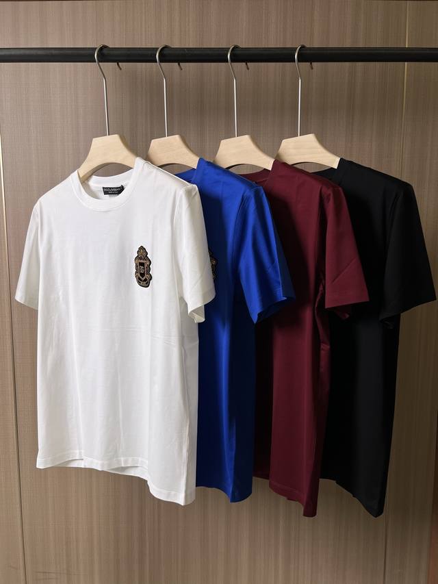 Dolce & Gabbana Spring Summer 2026 New Arrival Embroidered Badge Logo Mercerized
