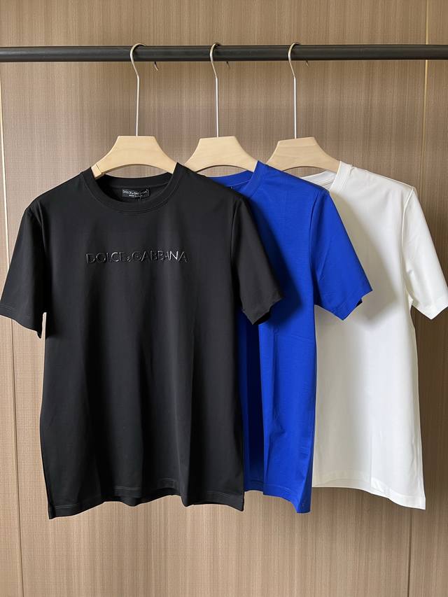 Dolce & Gabbana.Ss26 Spring Summer New Arrival - 3D Embossed Logo Short-Sleeve T