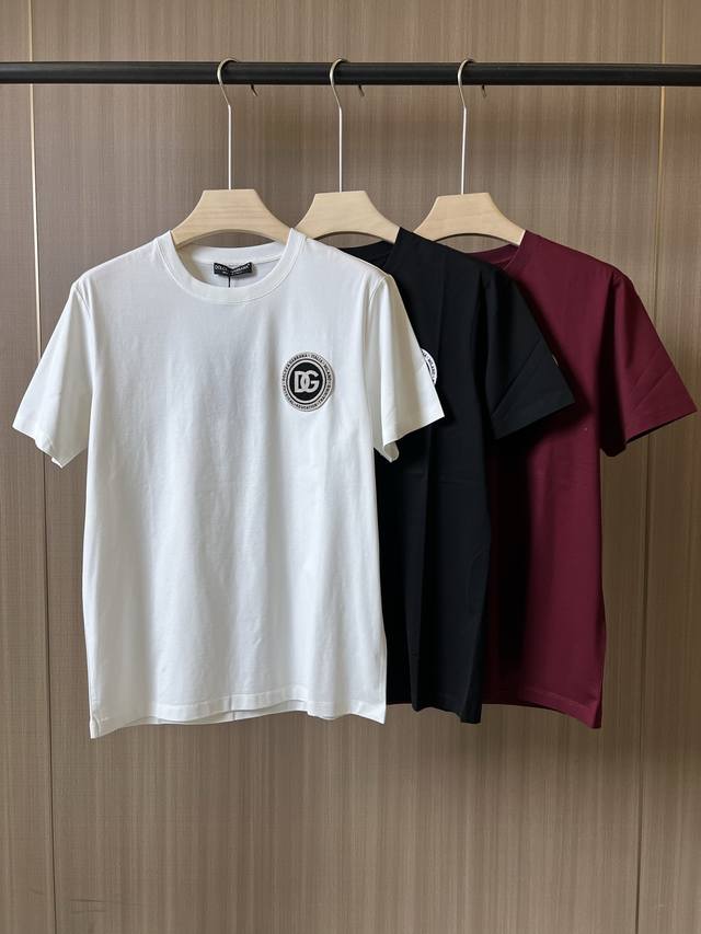 Dolce & Gabbana.Ss26 Spring Summer New Arrival Embroidered Badge Logo Short-Slee