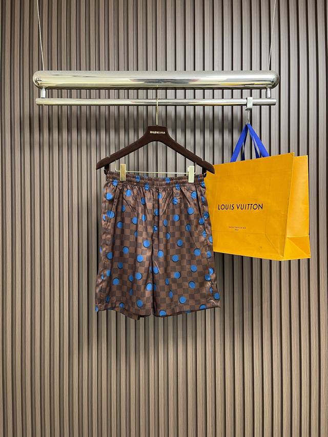 LV Polka Dot Print Short-Sleeve Shirt and Shorts Set. This short-sleeve shirt is LV Polka Dot Print Short-Sleeve Shirt and Shorts Set. This short-sleeve shirt is