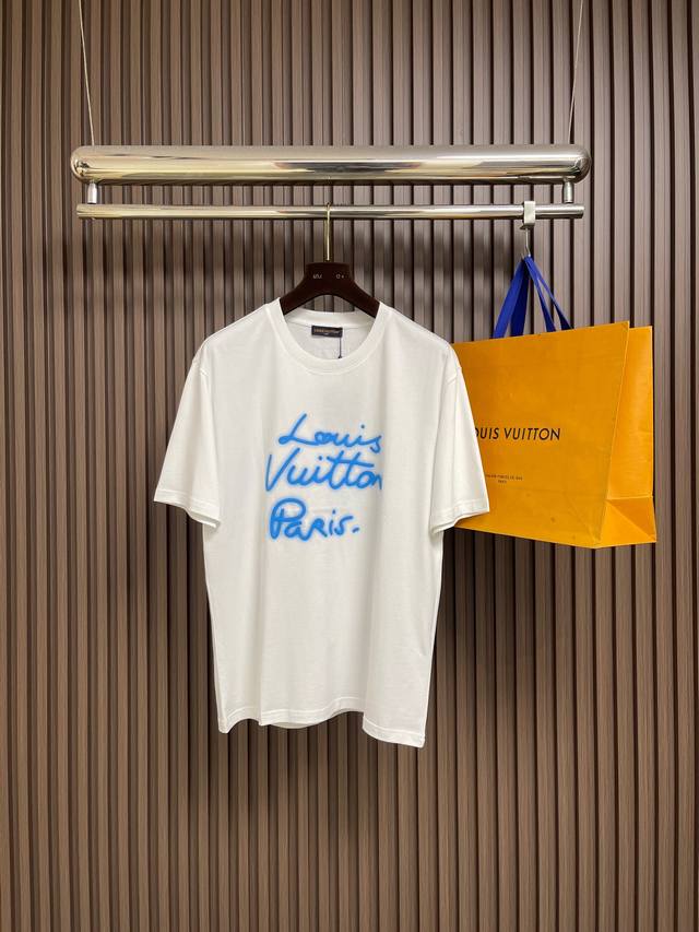 Lv Neon Letter Print Short-Sleeve T-Shirt. Made with high-density dot matrix pri Lv Neon Letter Print Short-Sleeve T-Shirt. Made with high-density dot matrix pri