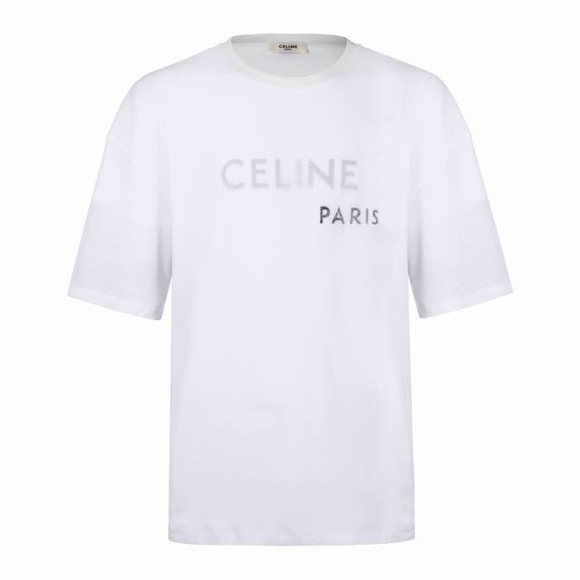 Celine 26Ss Faux Two-Piece Double-Layer Printed Short-Sleeve T-Shirt, originally Celine 26Ss Faux Two-Piece Double-Layer Printed Short-Sleeve T-Shirt, originally