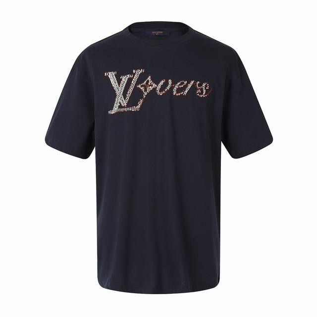1V 24Fw Sequin Embroidered Short-Sleeve T-Shirt, Blue, Original Version 12. Purc