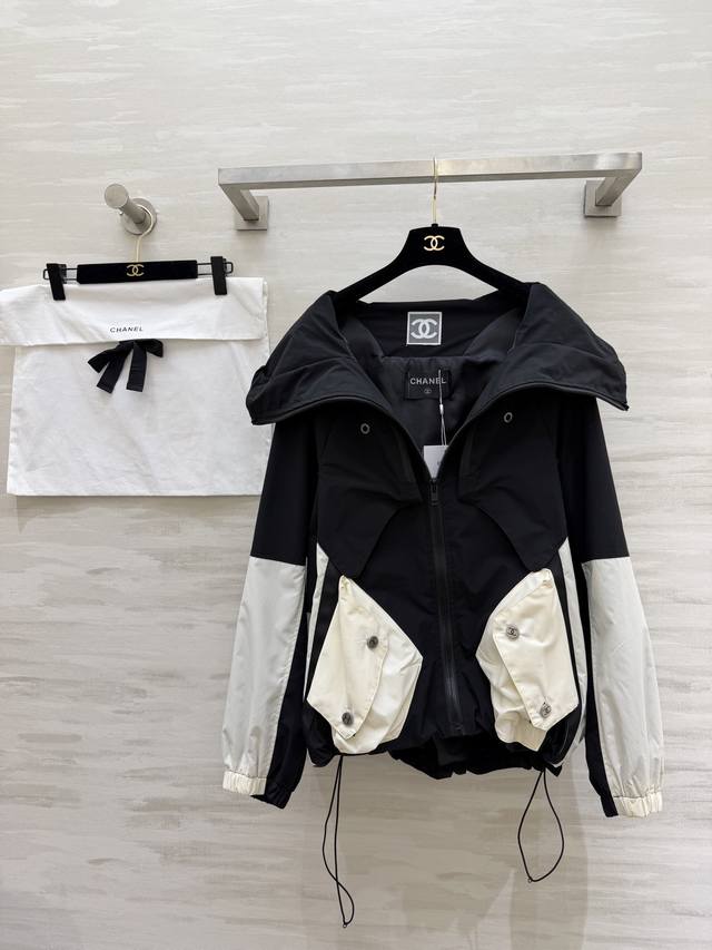Chane2 Vintage Series Hooded Color-Blocked Windbreaker Jacket, High-Quality Cust