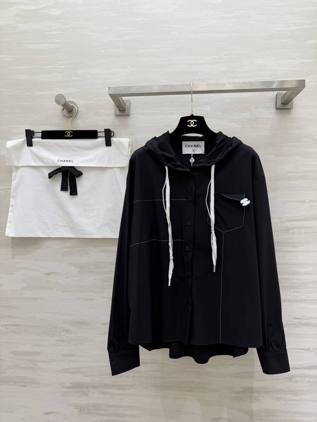 Chanel 2 Limited Edition Hooded Shirt, available in black and white. Classic dou