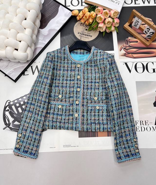 Chanel 2025 SS New Chunky Wool Trim Dress Jacket, Custom YB Imported Fine Faux W
