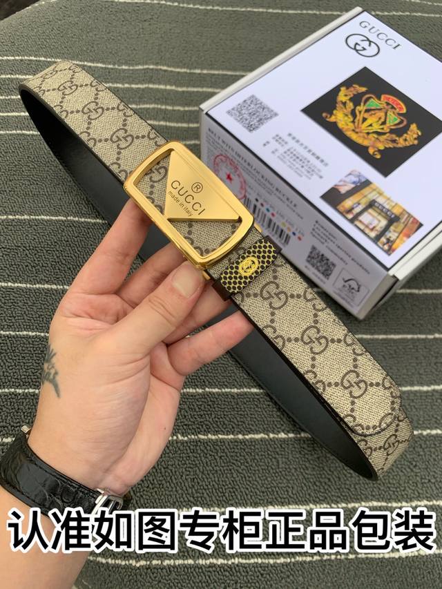 Belt: Gucci Automatic Buckle Belt: 100% top-grain cowhide, guaranteed genuine le
