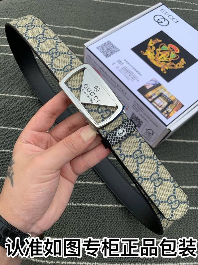 皮带：古奇.Gu...Cci自动扣 腰带：百分百头层牛皮，保证真皮。24K纯钢扣自动带身专柜同等质量， 送人自用首选包装： 请认准如图专柜包装，赠送打孔器，银联