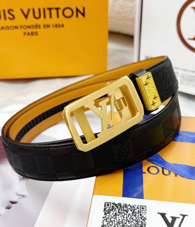Belt: Louis Vuitton Automatic Buckle - Waist Belt: Top-grade original replica. 1