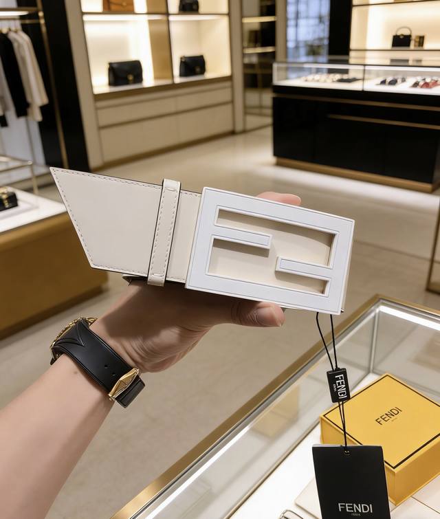 New Fd 60mm wide belt with original double-layer buckle, made of double-sided im