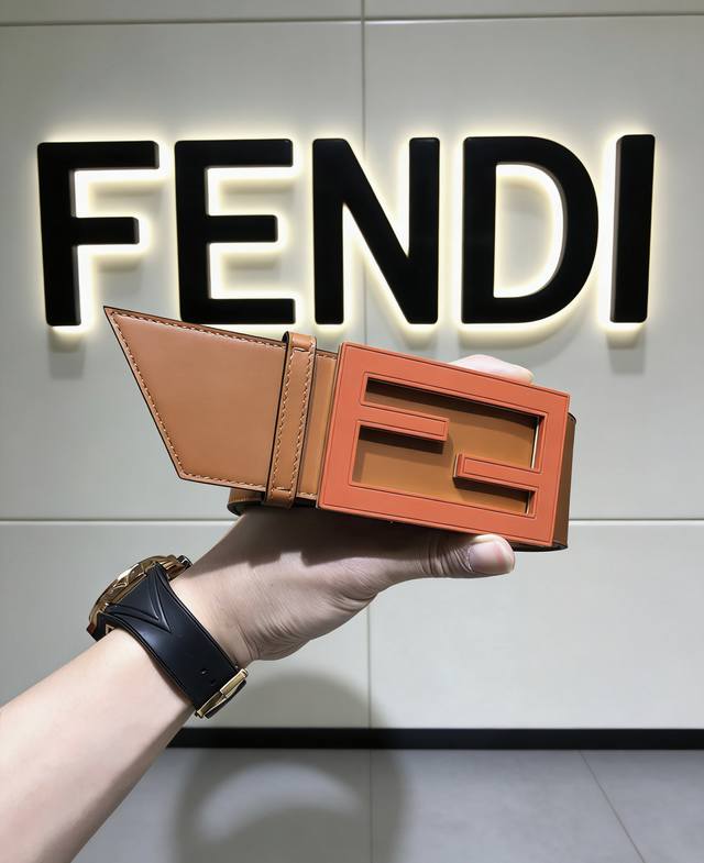 New Fd 60mm wide belt with original double-layer buckle, made of double-sided im