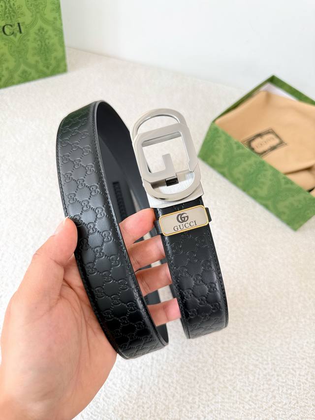 品名：古奇.Gu...Cci 腰带自动带 皮带 型号：自动扣，纯钢材质自动扣，自动带身，尾部外穿款材料：百分百头层牛皮，保证真皮。24K纯钢扣专柜同等质量， 双