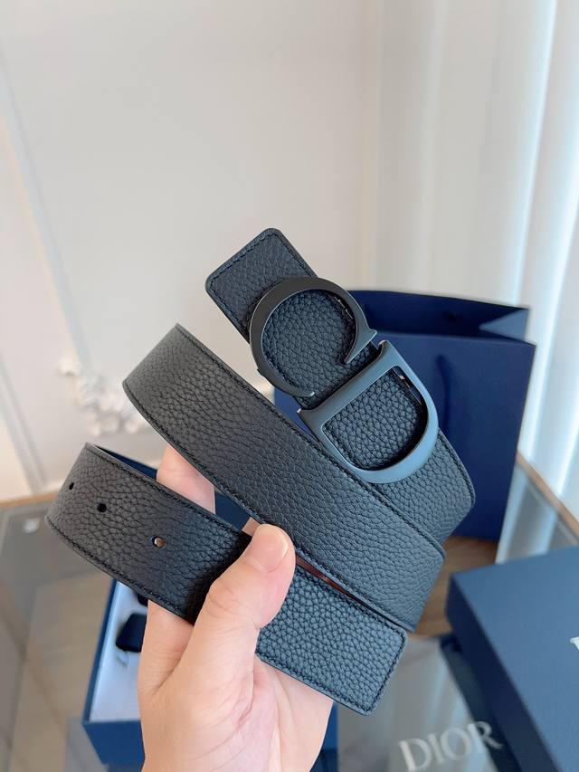 Dior Enhanced Edition, French Original Leather, Black and Blue Full Leather, Qua