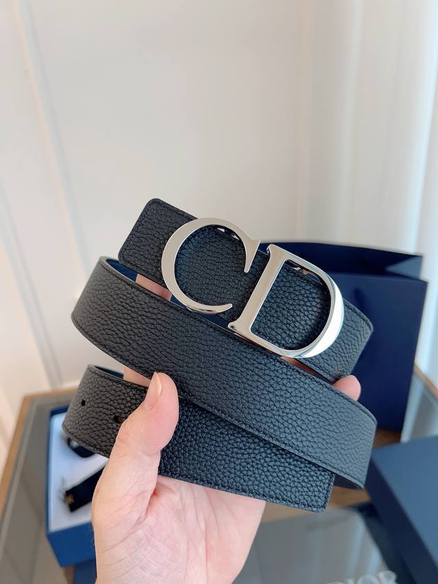 Dior Enhanced Edition, French Original Leather, Black and Blue Full Leather, Qua