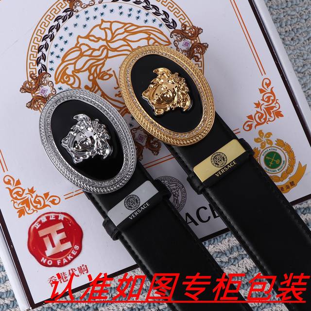 Men's Belt: Versace Original Men's Belt: 100% top-grain cowhide, guaranteed genu Men's Belt: Versace Original Men's Belt: 100% top-grain cowhide, guaranteed genu