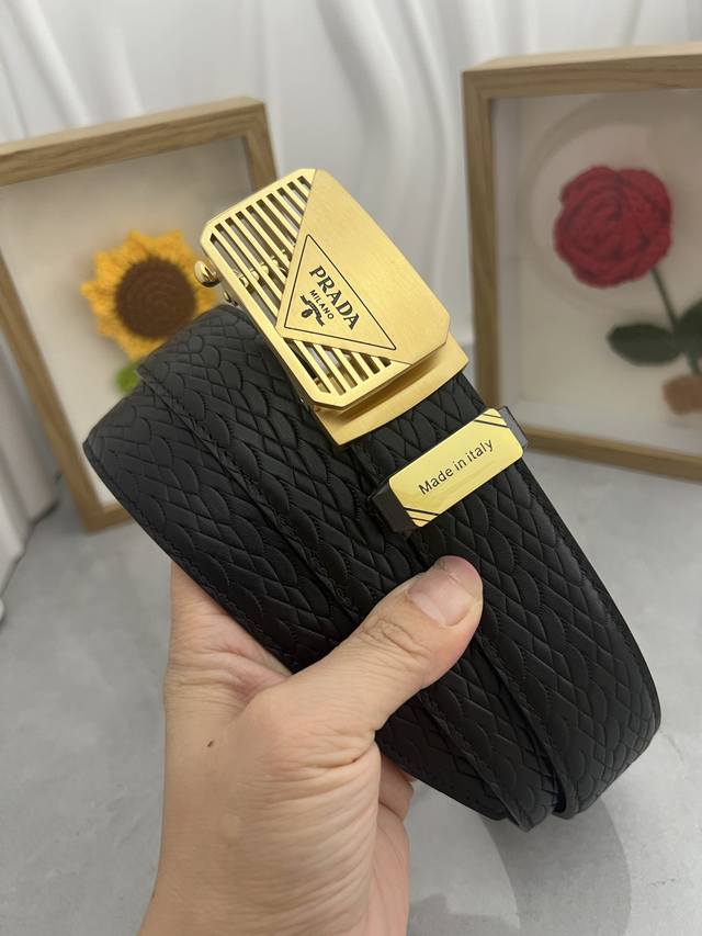 Product Name: Prada Original Automatic Belt Material: 100% Top Layer Cowhide Lea