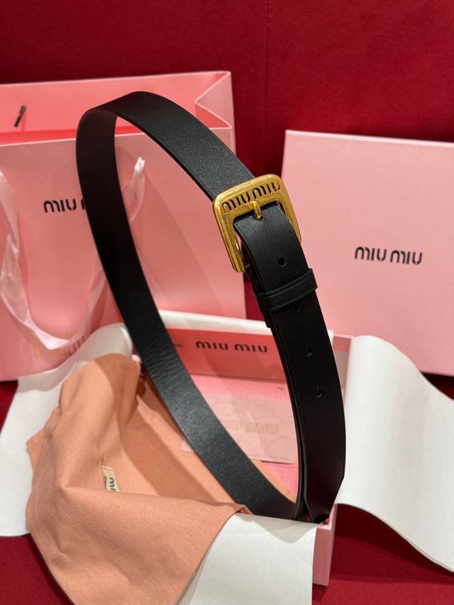 This new Miu Miu leather belt is the perfect choice to elevate your chic style.