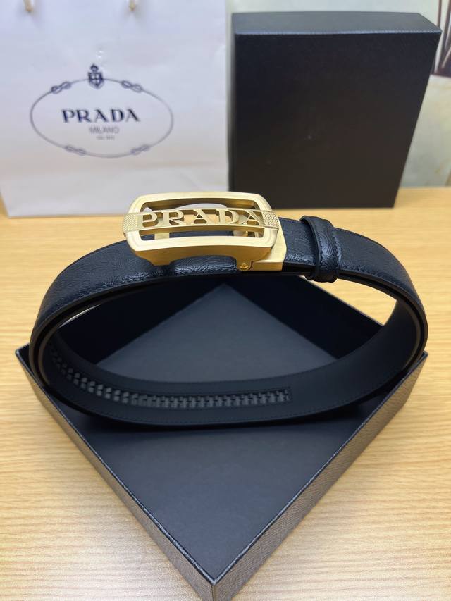Product Name: Prada Belt, Automatic Belt Model: Automatic, Classic Pure Steel Au