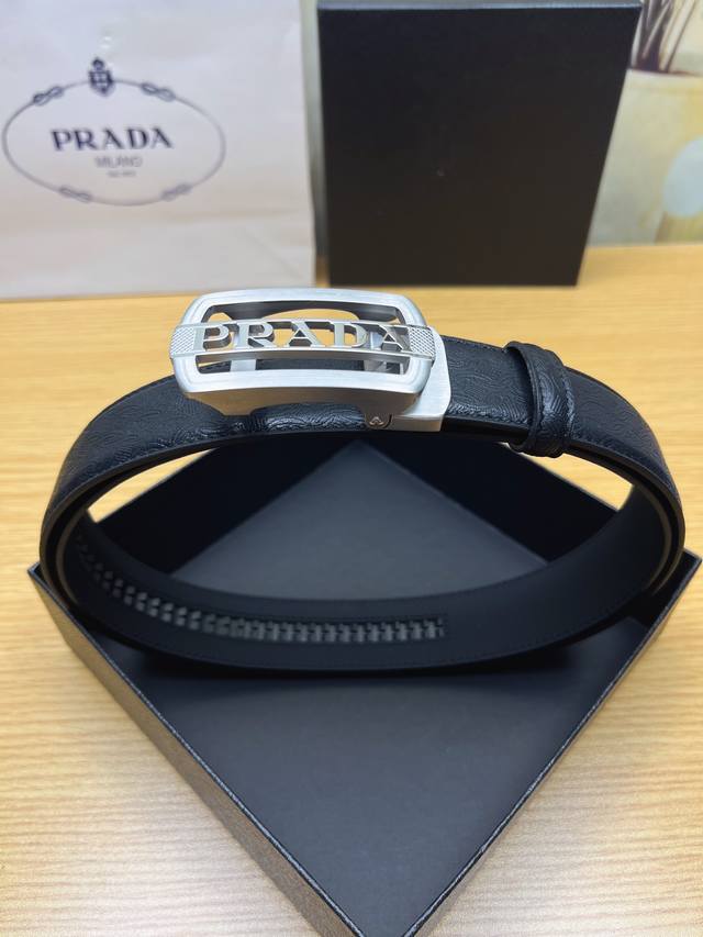 Product Name: Prada Belt, Automatic Belt Model: Automatic, Classic Pure Steel Au