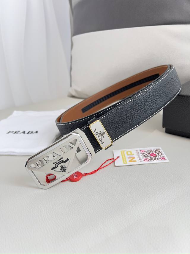 Product Name: Prada Belt, Automatic Belt Model: Automatic, Classic Pure Steel Au