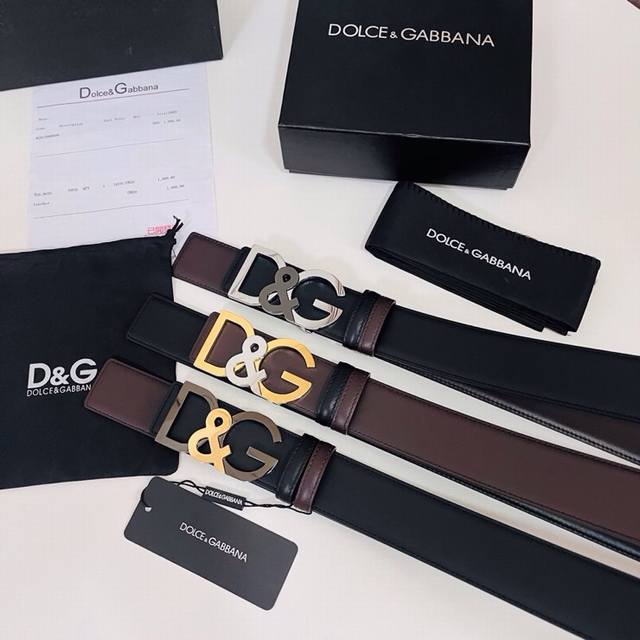 Dolce & Gabbana Black Brown Reversible Calfskin Belt, cleverly designed for reve