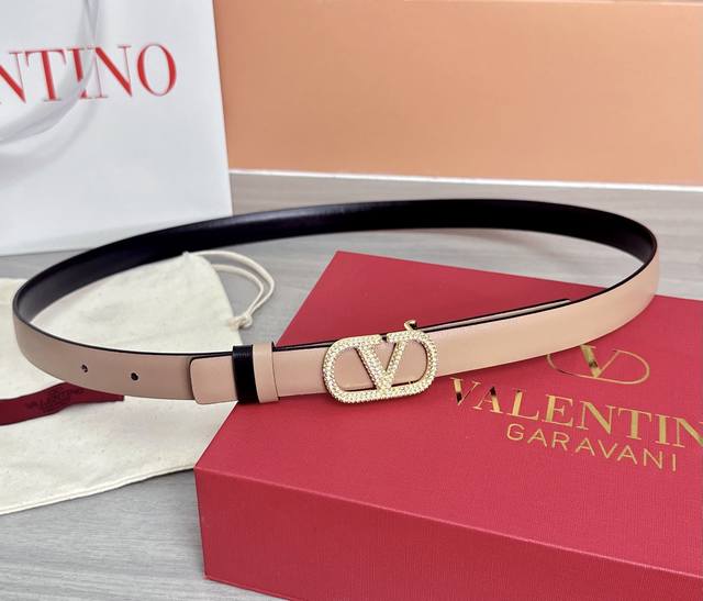 2.0Cm Valentino belt, double-sided top-grain cowhide, length: 75.80.85.90.95. Or