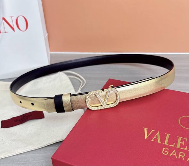 2.0Cm Valentino belt, double-sided top-grain cowhide, length: 75.80.85.90.95. Or