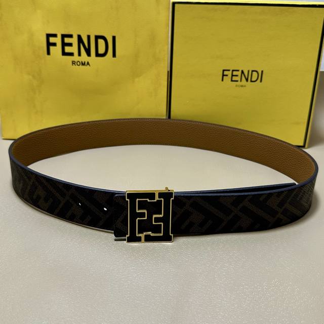 (Image packaging + 10) Fendi boutique style, 4.0cm wide, double-ring reversible