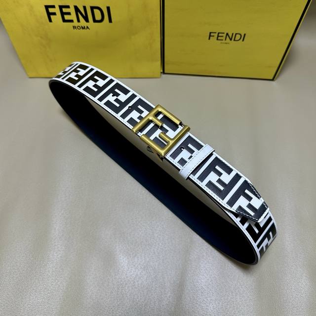 (Image included) +10 Fendi 38mm wide leather belt, same style as in boutiques. O