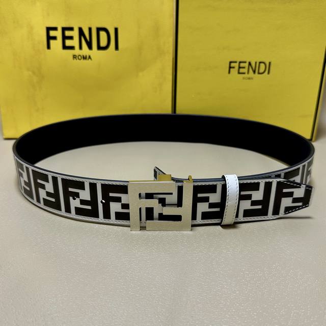 (Image included) +10 Fendi 38mm wide leather belt, same style as in boutiques. O