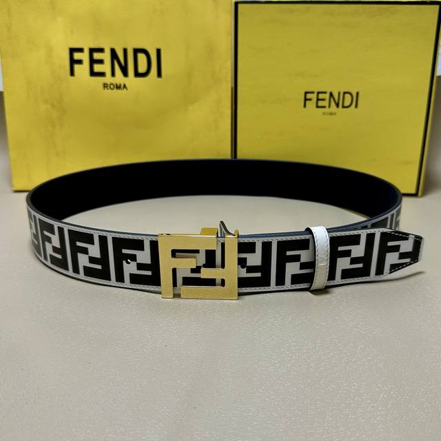Image Package +10 Fendi 38mm wide leather belt, same style as in boutiques. Orig