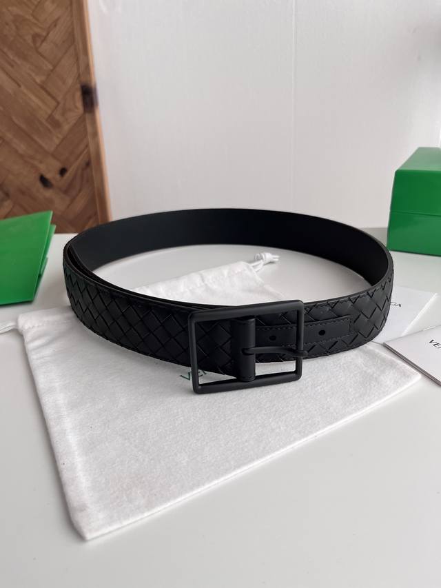 Bv 2026 New Wide Men's Belt, Handmade Intrecciato Piccolo Woven Italian Calfskin