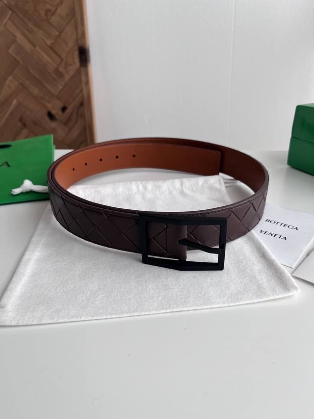 Bv 2026 Newest Men's Braided Belt, Handmade Intreccio Large Check Braid, Italian